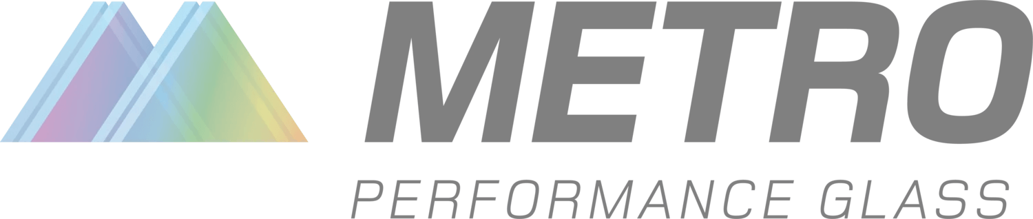 A metro performance glass logo on a white background