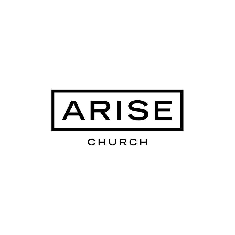 A black and white logo for arise church on a white background.