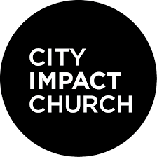 The city impact church logo is a black circle with white text.