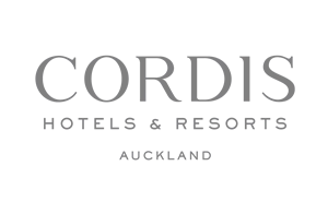 The logo for cordis hotels and resorts auckland