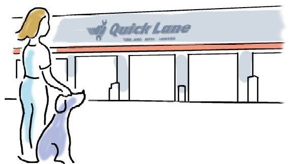 Woman at Quick Lane Shop