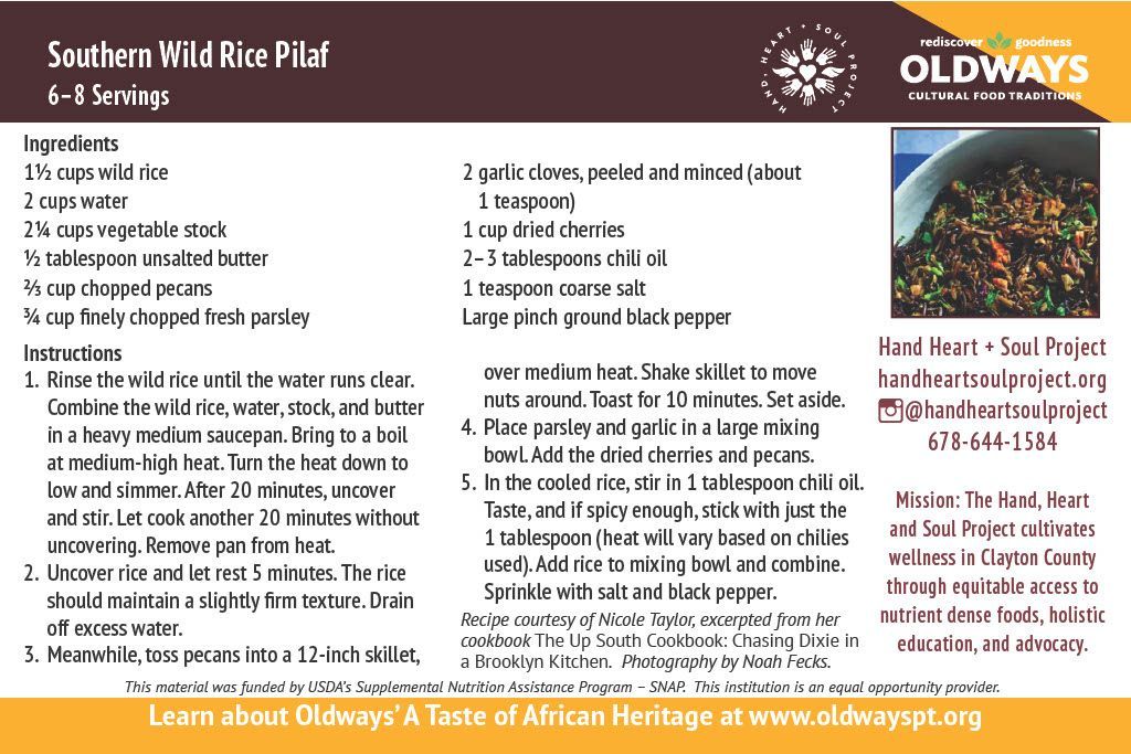 A recipe for southern wild rice pilaf from oldways