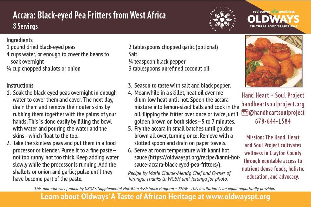 A recipe for black eyed pea fritters from west africa