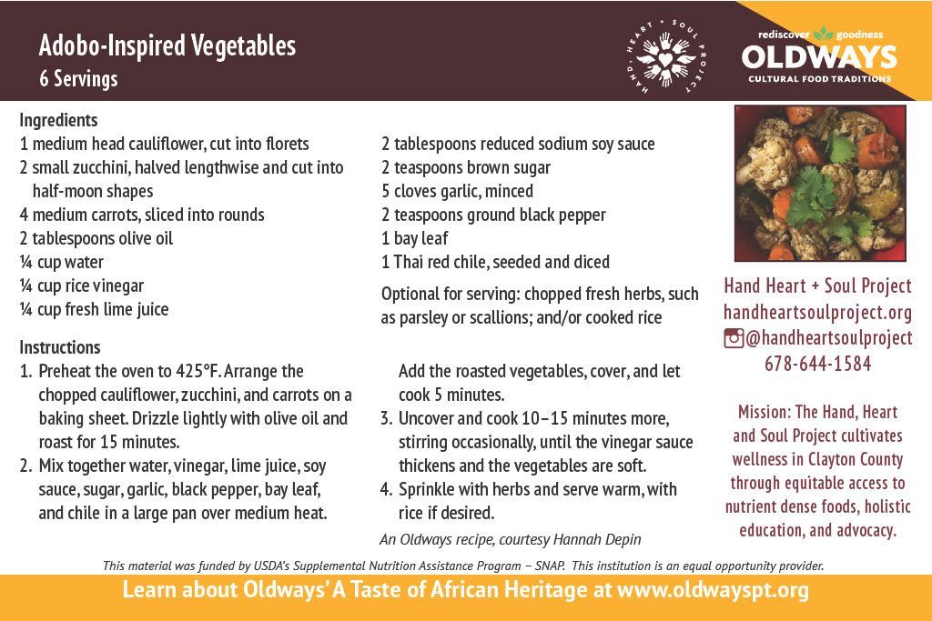 A recipe for a dish called adoba inspired vegetables