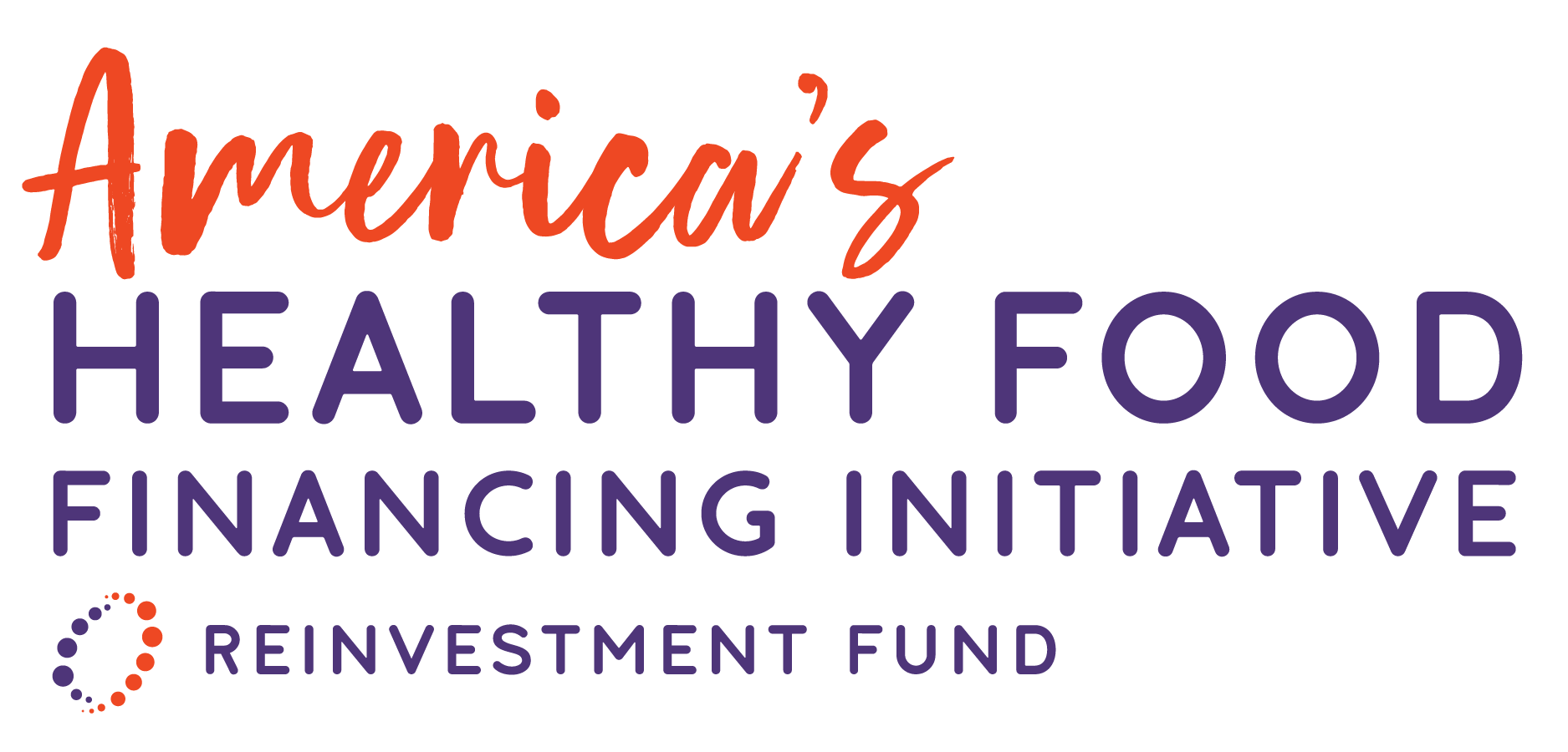 The logo for america 's healthy food financing initiative is a reinvestment fund.