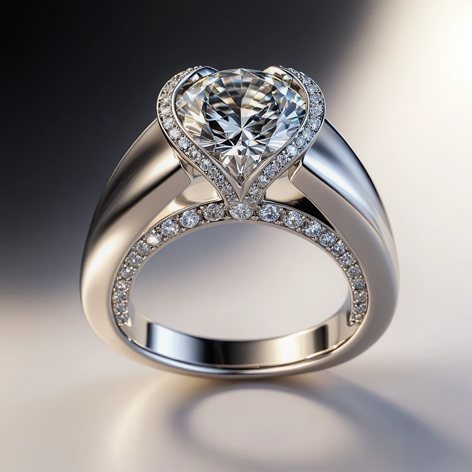 A diamond ring is sitting on a napkin