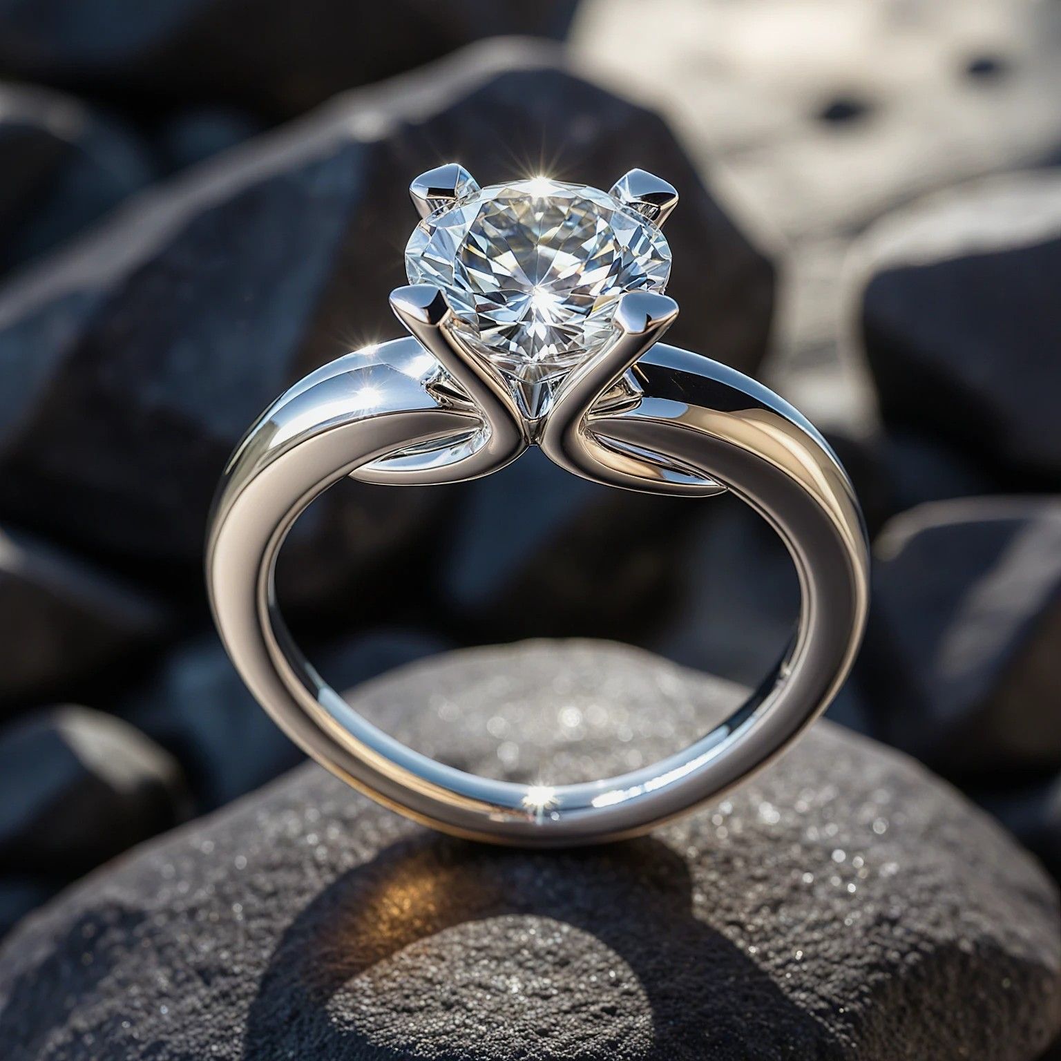 A diamond ring is sitting on a napkin