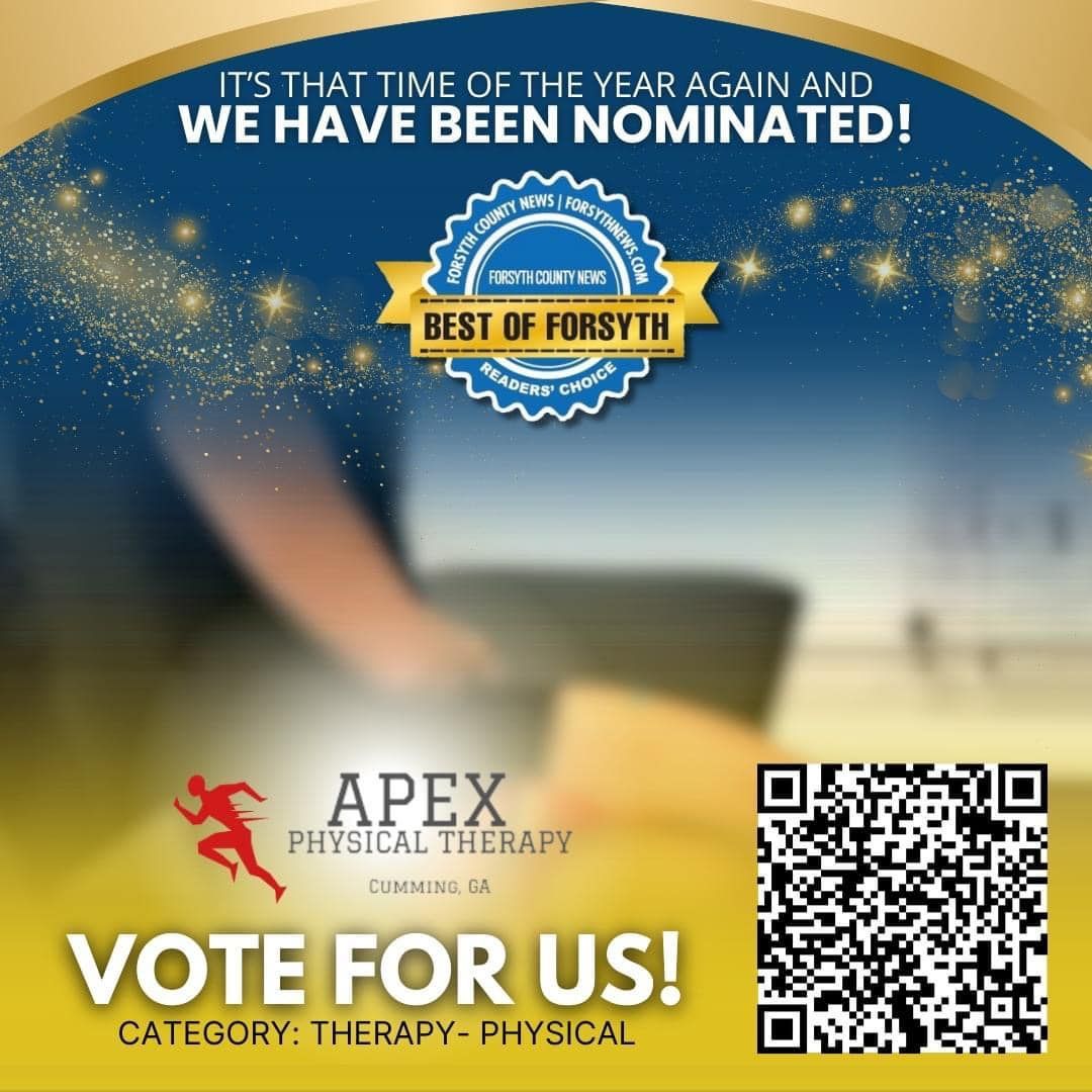 An advertisement for apex physical therapy asking people to vote for them