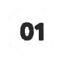 A black and white image of the number 01 on a white background.