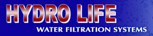 A logo for hydro life water filtration systems