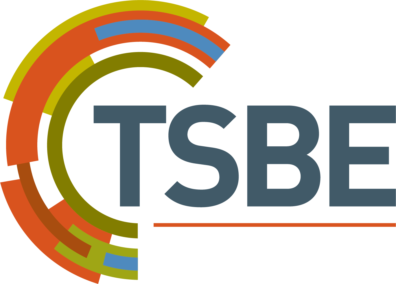 A colourful logo for a company called TSBE
