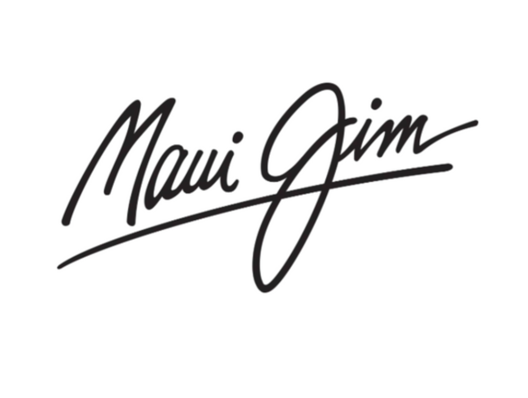 A close up of a maui jim logo on a white background.