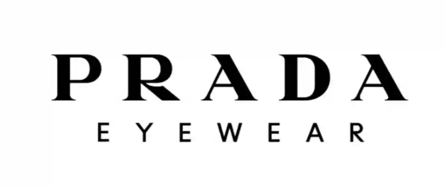 A black and white logo for prada eyewear