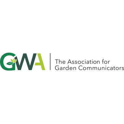 the logo for the association for garden communicators is green and white .
