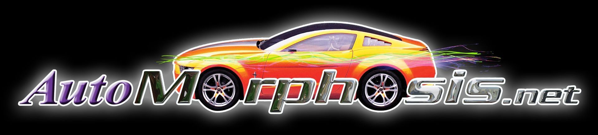 A logo for automorphosis.net with a car on it