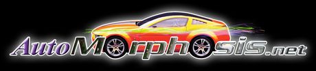 A logo for automorphosis.net with a car on it