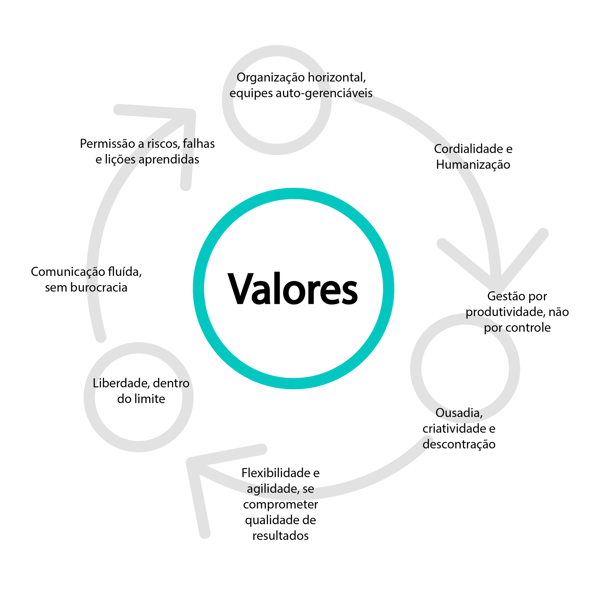 Um diagrama de um círculo com a palavra valores no meio