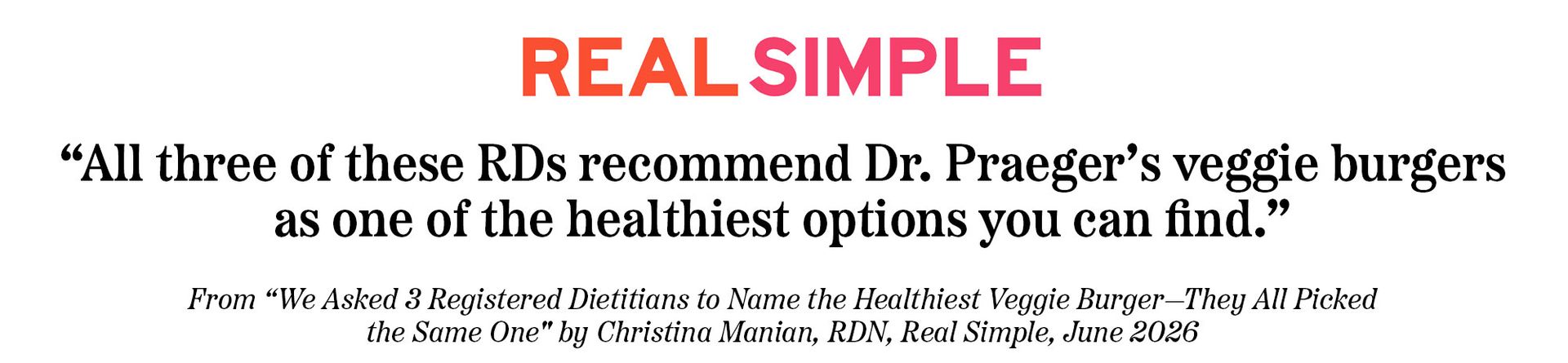 Image of Real Simple article featuring Dr. Praeger's products