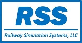 Logo for Railway Simulation Systems, LLC: Blue text 