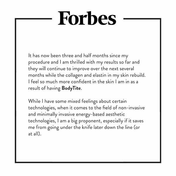 A forbes article about having bodytite on a white background