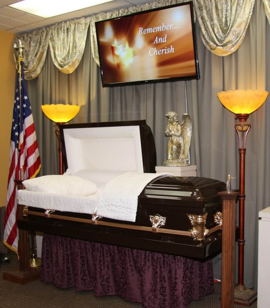 Visitation Room with Open Casket at Cherished Funeral Home