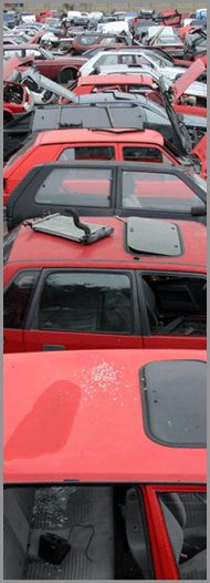 Scrap cars - Luton - M A Hunt Ltd - red scrap cars