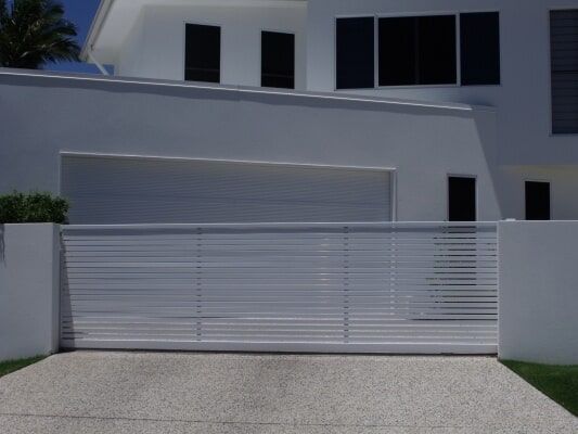Custom Made Steel Fence In White — Aliweld Fabrications In Caloundra West, QLD