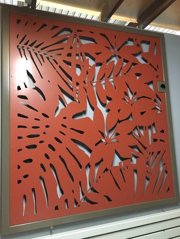 A Wall With A Picture Of Leaves On It — Aliweld Fabrications In Caloundra West, QLD
