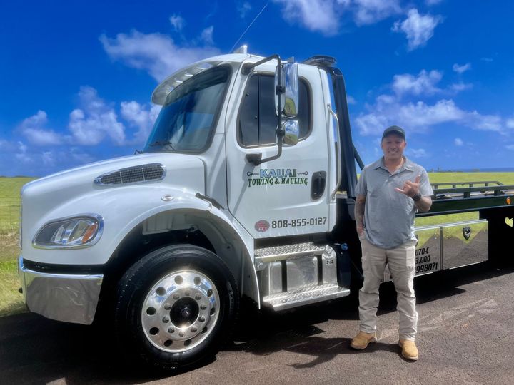 Towing Truck with Black Car — Kapa'a HI, Kauai Towing and Hauling