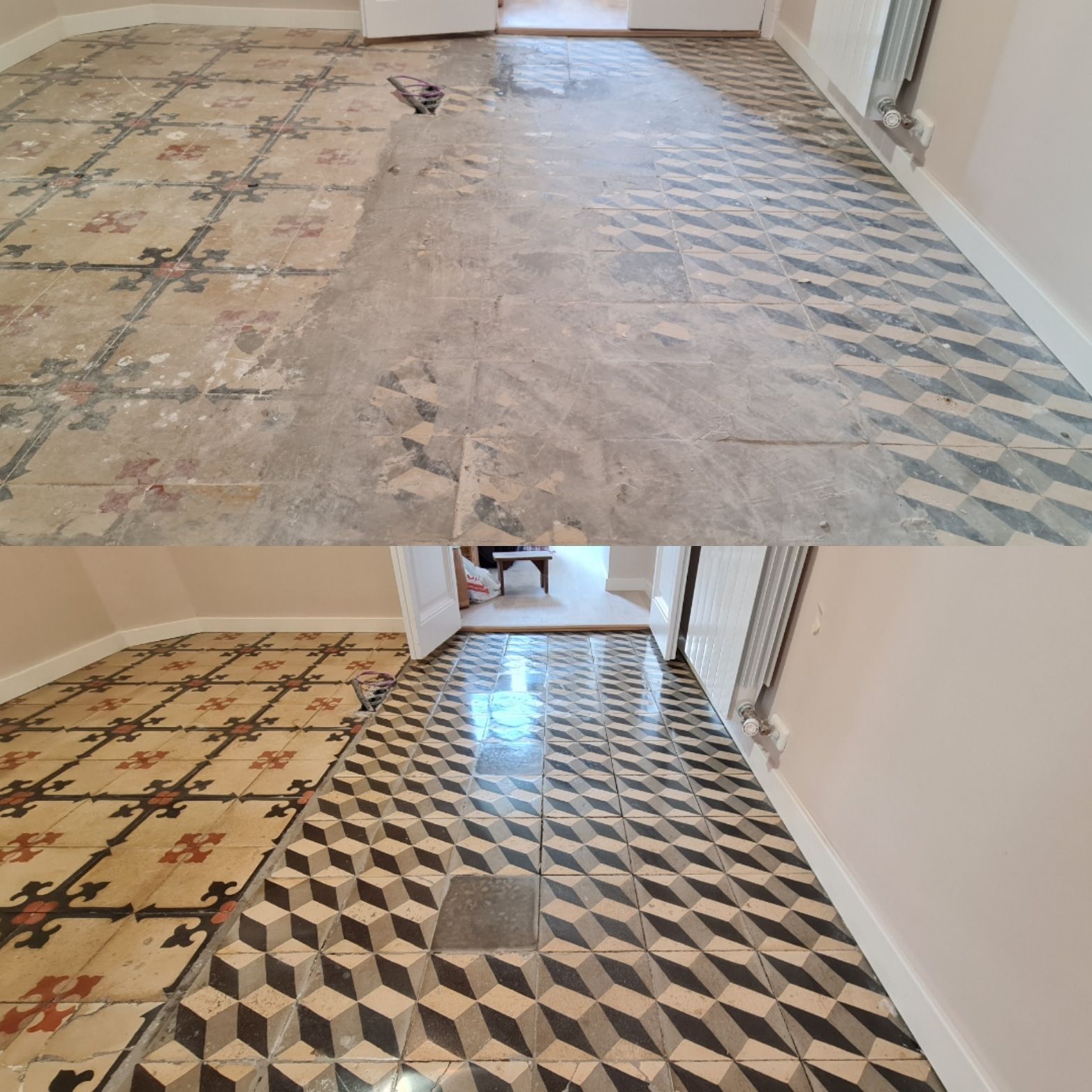 Before & After Hydraulic floor