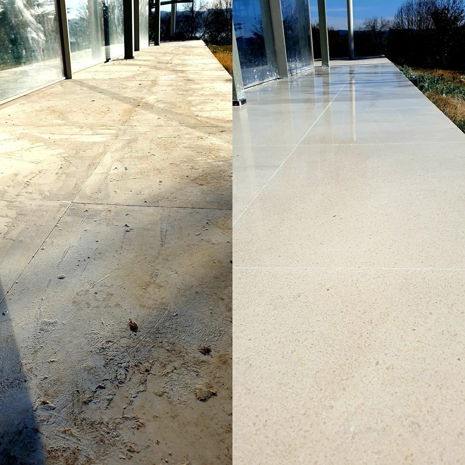 Before & After Limestone floor