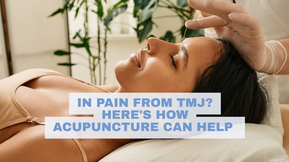 A patient receives acupuncture treatement for tmj pain 