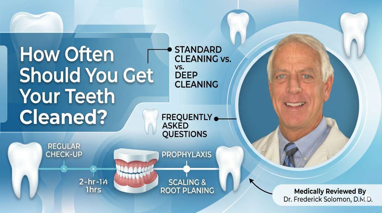 Infographic explaining how often you should get your teeth cleaned