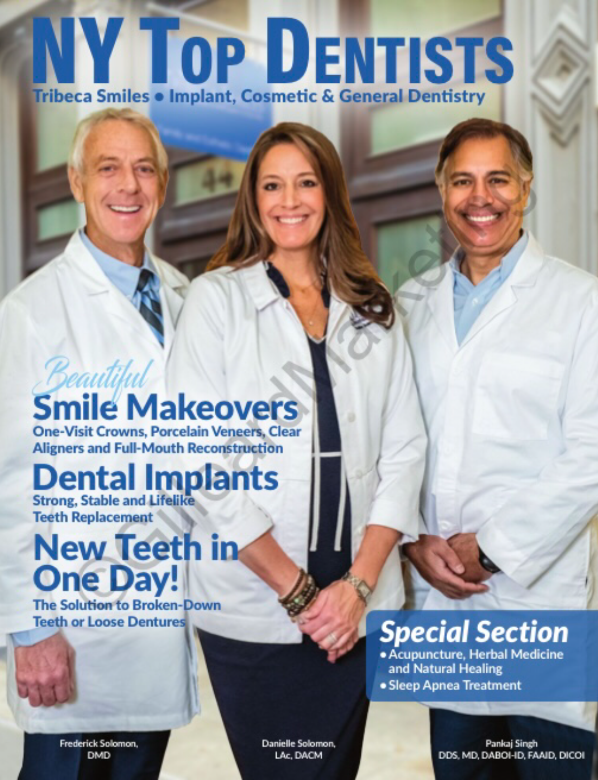 NY Top Dentists Magazine cover featuring Dr. Frederick Solomon