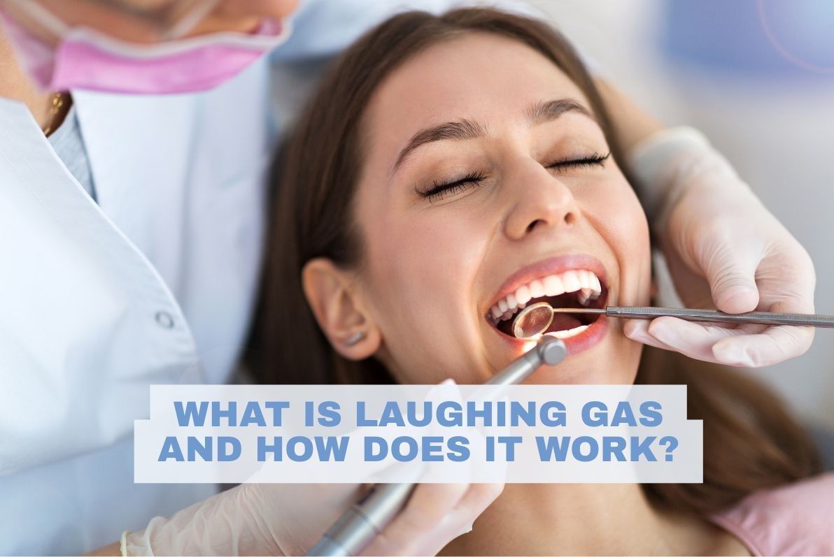  A patient smiles after receiving a laughing gas at the dentis office