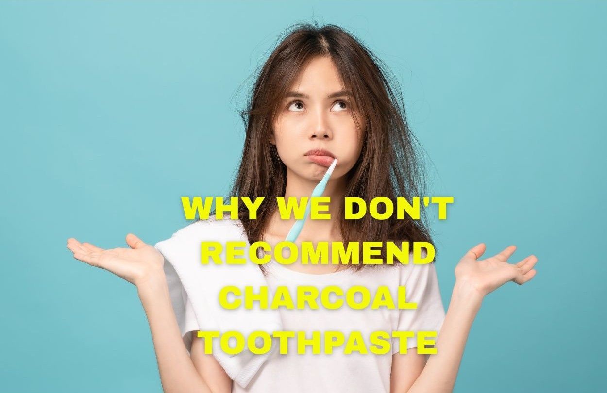 Person brushing teeth with Charcoal Toothpaste for Teeth Whitening wonders why not