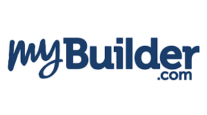 The logo for mybuilder.com is a blue logo on a white background.