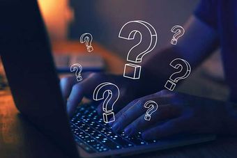 many quiestion marks on computer