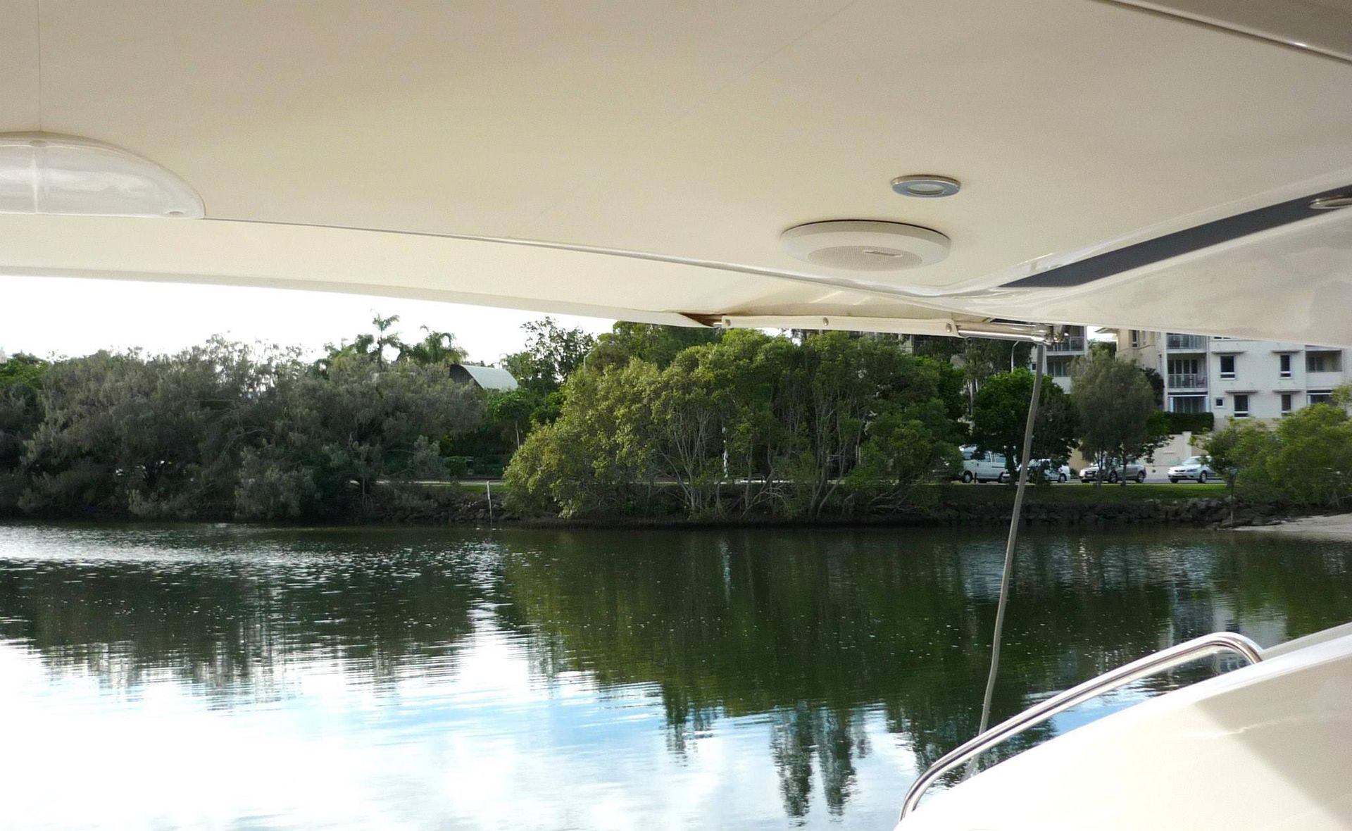 A view of a river from the back of a boat — Smart Automotive Technologies in Noosaville, QLD