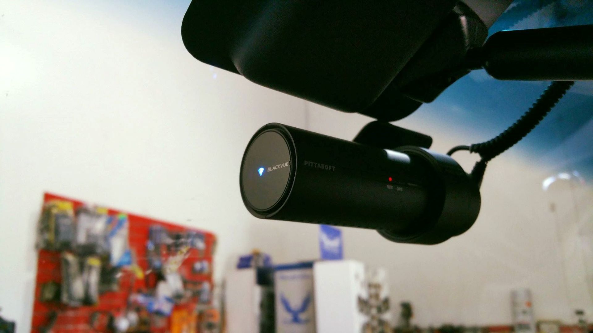 A Dash Cam is Mounted to the Windshield of a Car — Smart Automotive Technologies in Noosaville, QLD