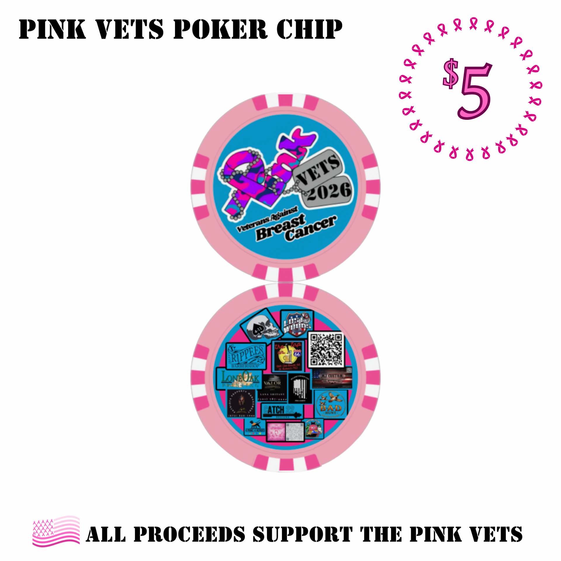 Pink Vets Poker Chip