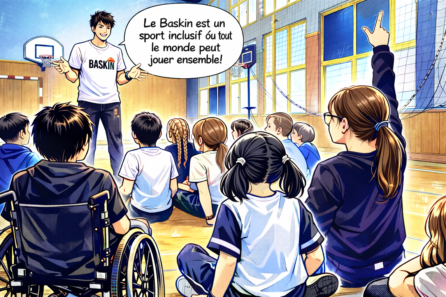baskin à l'école, baskin scolaire, inclusion, école, inclusif, basket, sport, handicap, sensibilisation, élèves