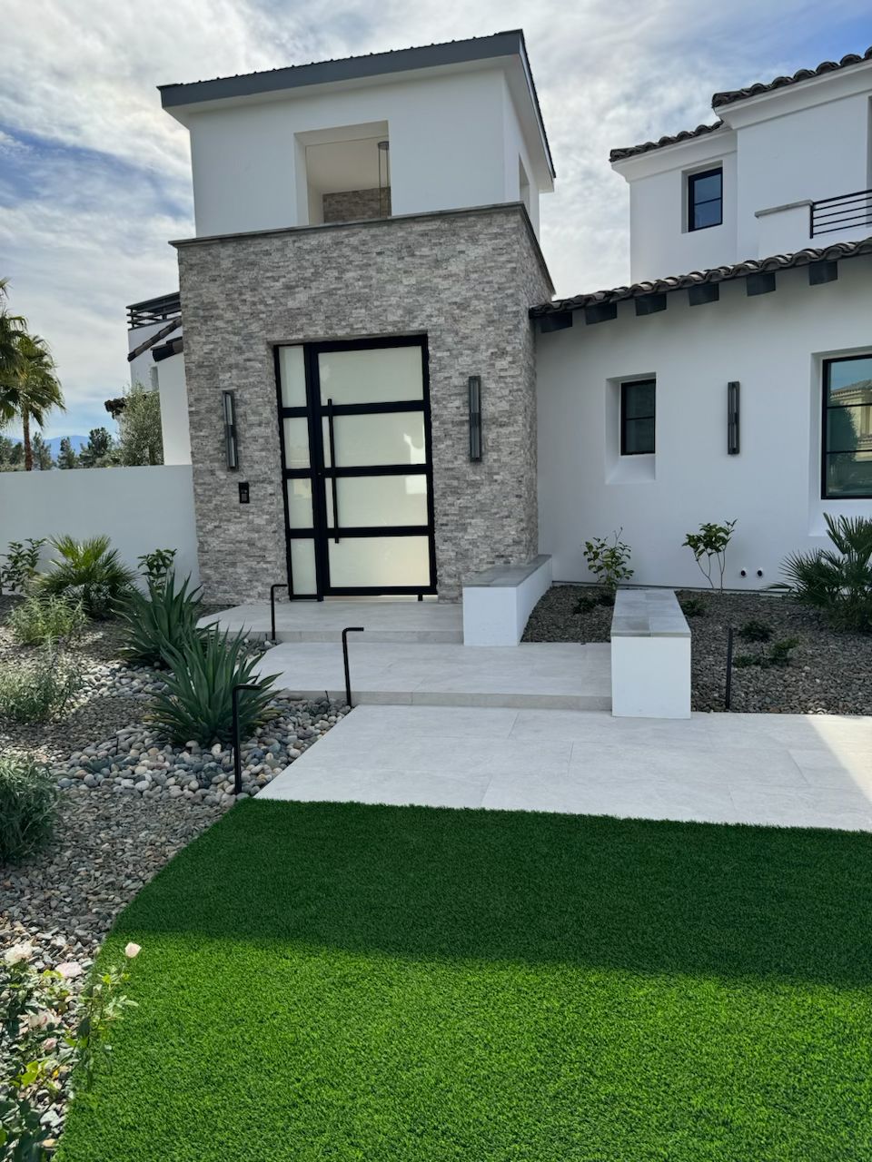 Concrete pathway outside of house