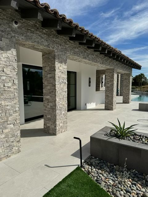 concrete on exterior of house