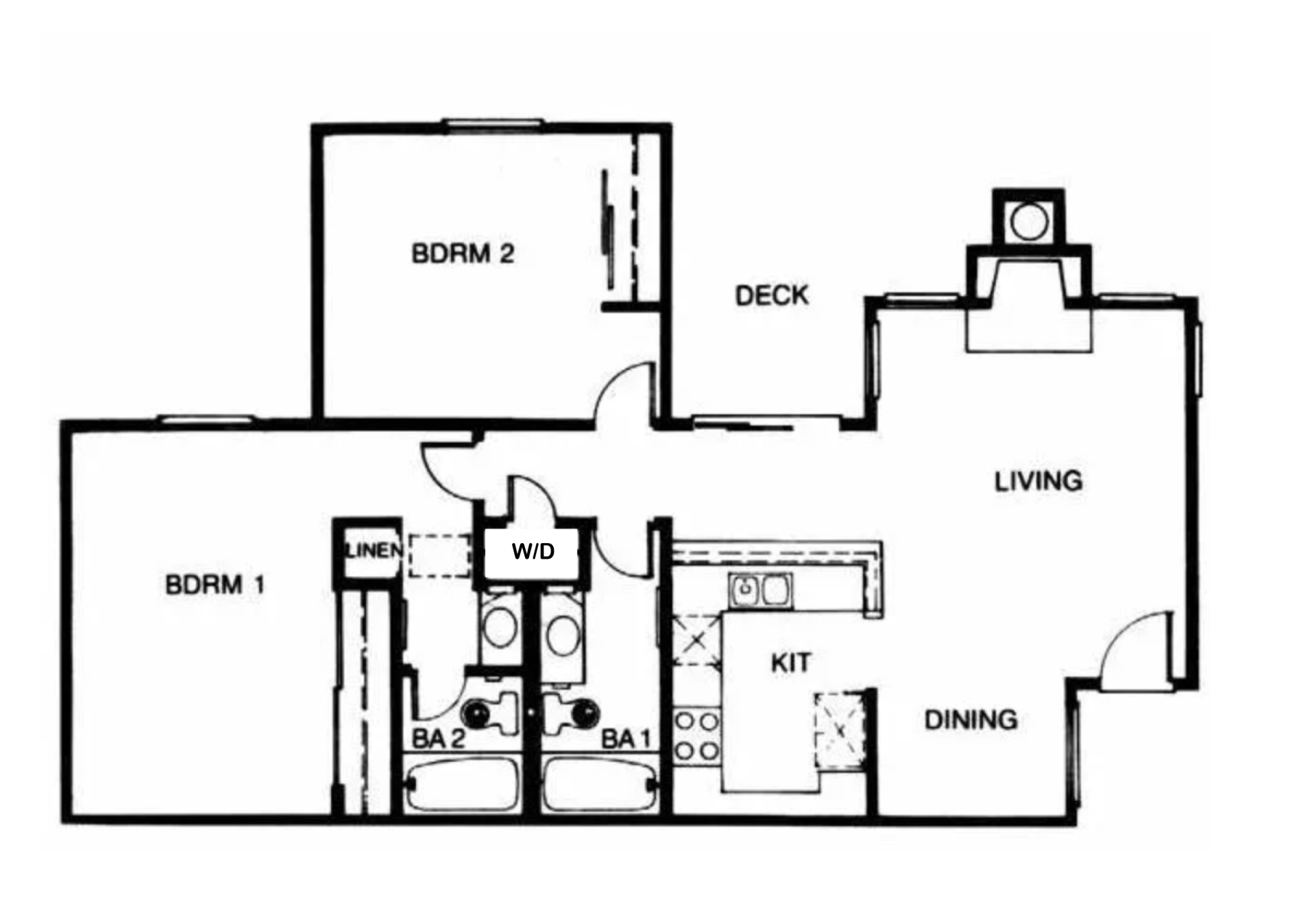 2 Bed, 2 Bath Floor Plan B
