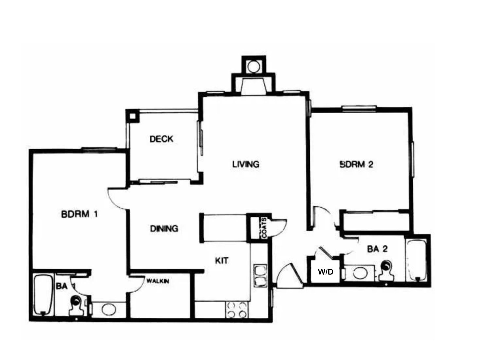 2 Bed, 2 Bath Floor Plan