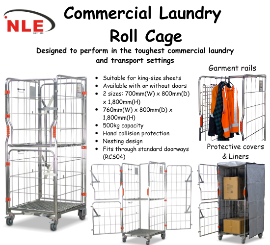 Click to Open Commercial Laundry Roll Cages