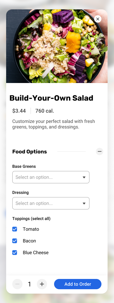 Engage Menu item phone