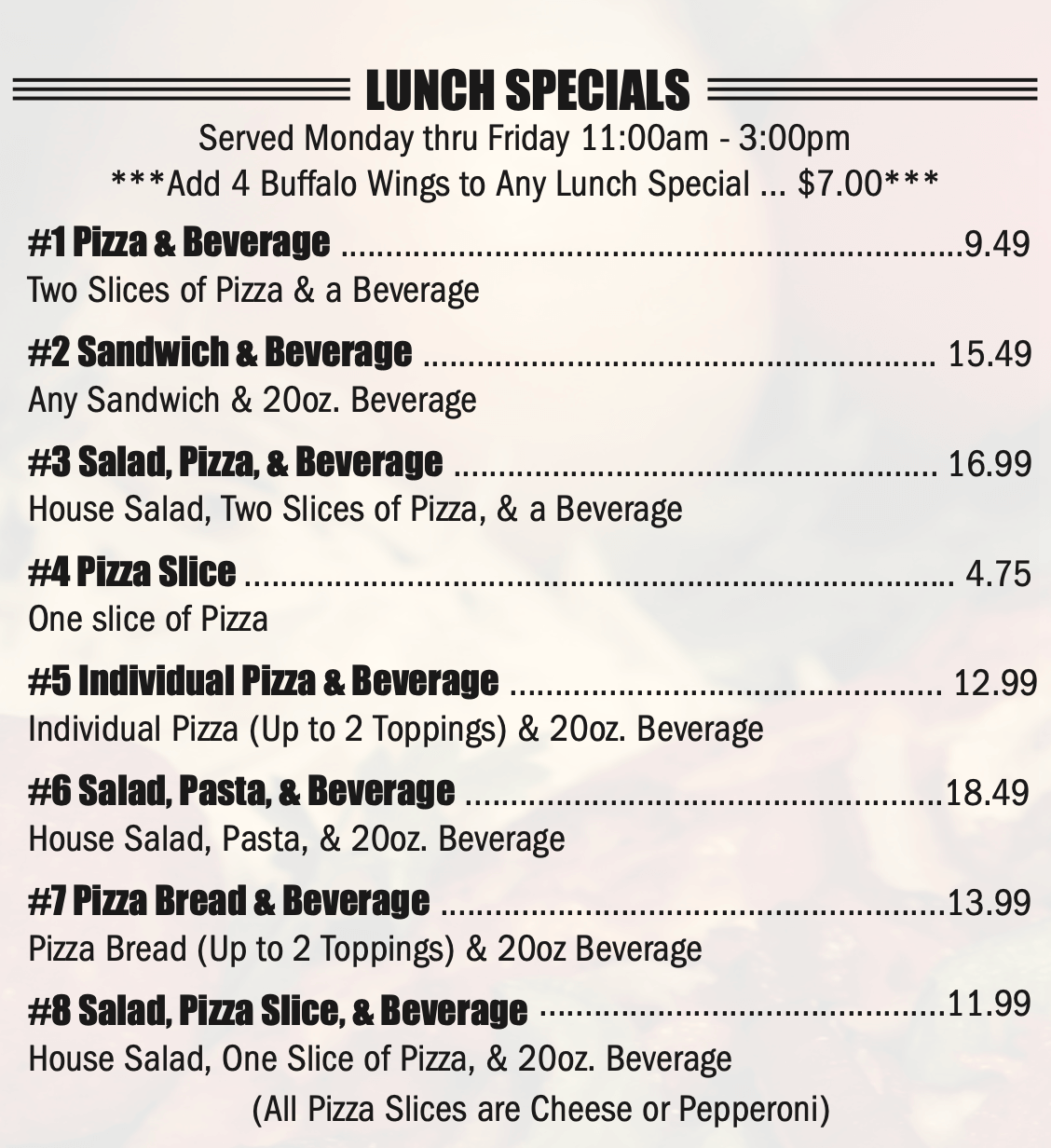 lunch specials