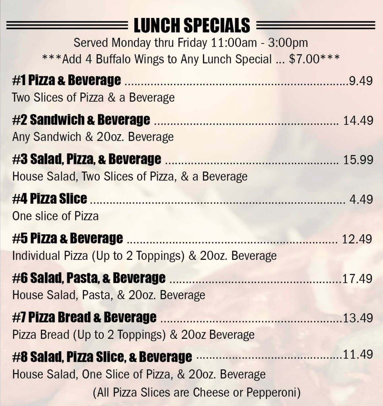lunch specials